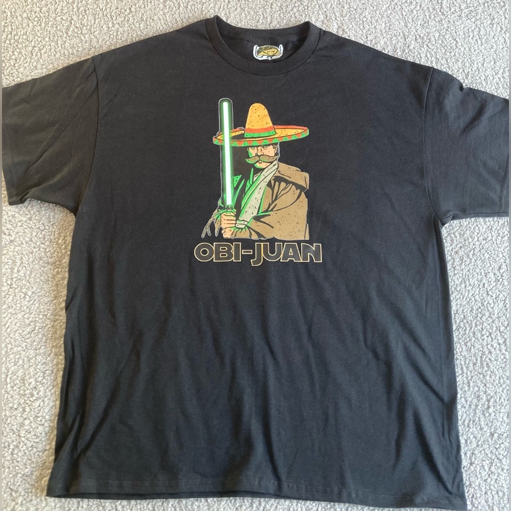 Obi-Juan Star Wars Tacos Banditos Colab Men’s Black Tee NWT - Picture 2 of 4